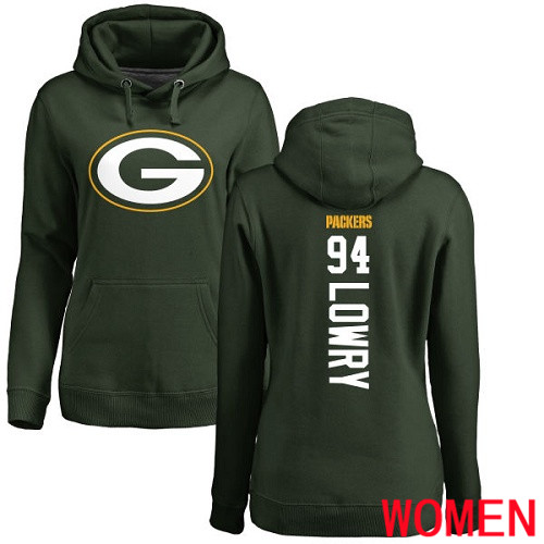 Green Bay Packers Green Women 94 Lowry Dean Backer Nike NFL Pullover Hoodie Sweatshirts